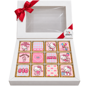 Caja de 12 chocolates personalizada – Hello Kitty