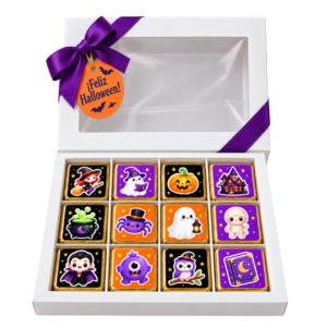 Caja de 12 chocolates – Halloween Kawaii