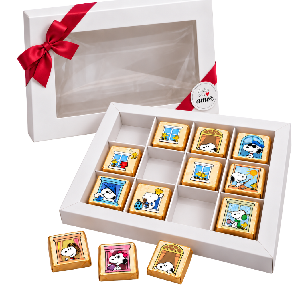 Caja de 12 chocolates – Snoopy y Woodstock - Imagen 2