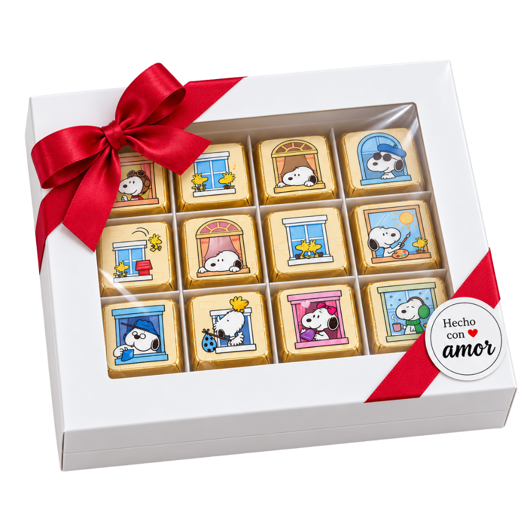 Caja de 12 chocolates – Snoopy y Woodstock - Imagen 3
