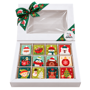 Caja de 12 chocolates – Navidad Kawaii